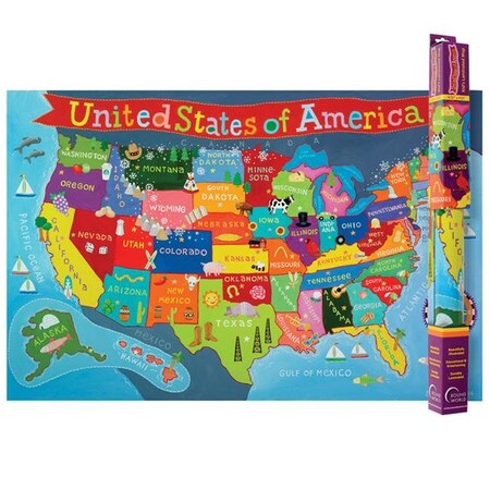 Round World Products Round World Products RWPKM02BN 3 Each United States Map for Kids RWPKM02BN